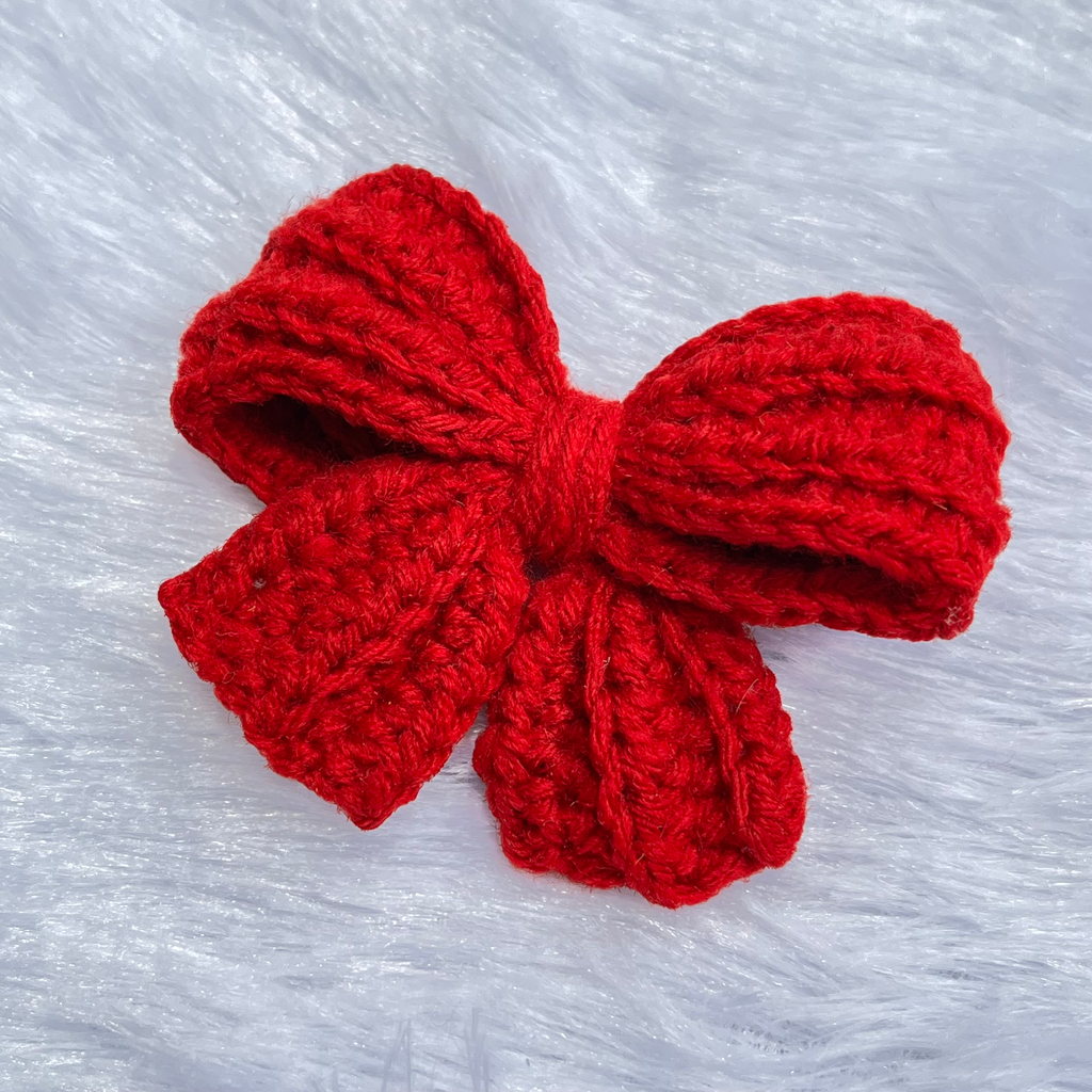 Rosy Knot Bow Aligator Clip(Red)